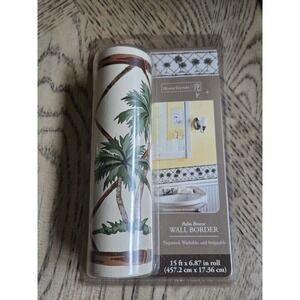 NEW Home Trends Palm Breeze Wall Border Pre Pasted 15 ft Tree Beach